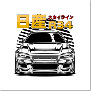 Skyline GTR R34 Posters and Art